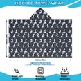 thumbnail image 2 of Dark Cartoon Unicorn Leaf Pattern Hooded Bath Towel，60"x35" for Ages 3 To 12 Kids, Quick Dry Lightweight Soft Microfiber Hood Beach Towel Cover Up for Kids, 2 of 7