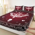 thumbnail image 3 of Homewish Abstract Skull Moth Twin Sheet Sets 3pcs for Teens,Gothic Style Twin Fitted Sheet Microfiber,Black Red Breathable Flat Sheet,Ultra Soft Home Decor, 3 of 7