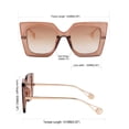 thumbnail image 3 of Gafas de sol FEISEDY de tendencia, cuadradas y sobredimensionadas, champán para mujer, 3 of 7