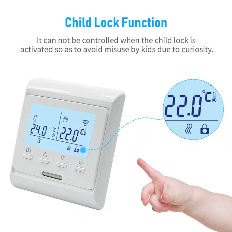 Boiler Thermostat 2.6Inch LCD Display Digital Weekly-programmable Room  Thermostat Child Lock Intelligent Thermostat - Walmart.com