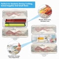 thumbnail image 5 of Plastic Pencil Box Large Capacity Pencil Boxes Clear Boxes with Snap-Tight Lid Stylish Office Supplies Storage Organizer Box House with Snow-covered Roof, 5 of 7