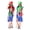 Girls-Green, variant on 2026 Super Bros Anime Costume, Halloween Super Brother Fancy Dress Up Cosplay for Halloween Movie Nights for Fans Red Size:S