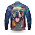 thumbnail image 2 of Hippie Bulldog Portrait oil painting Watercolor Tie-dye Vintage All Over Print 3D Baseball Jacket Dog Lover Gifts Idea Bomber Jacket Softball - 00015, 2 of 6