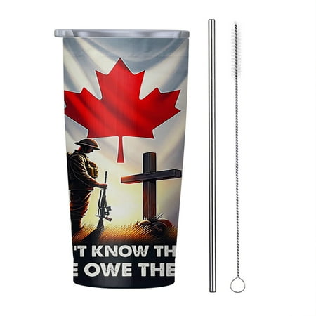 

Canada Veterans Memorial We Don not Know Them All But We Owe Them All 20oz Tumbler Insulated Stainless Steel Water Bottle Portable Travel Coffee Tea Mug Cup