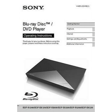 Instruction Manual ONLY for Sony BDP-S1200 Blu-ray Player Owners Manual REPRINT