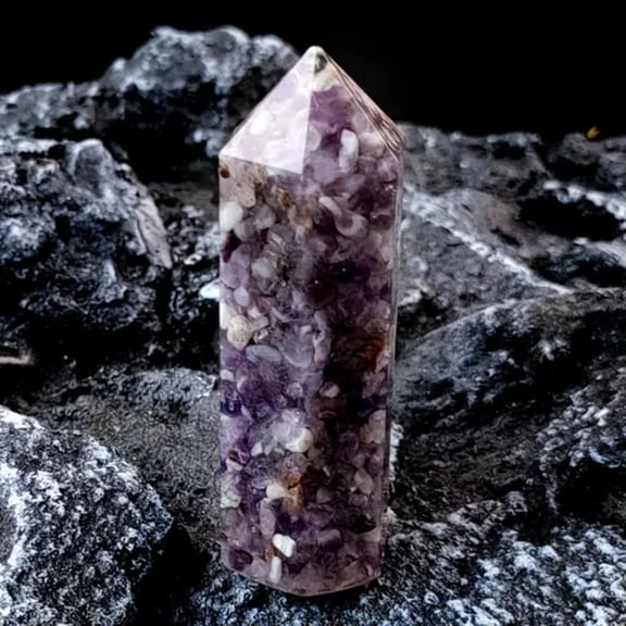 MATROOY Natural Seven Chakras Crystal Hexagonal Column Crystal Point Mineral Ornament-Amethyst