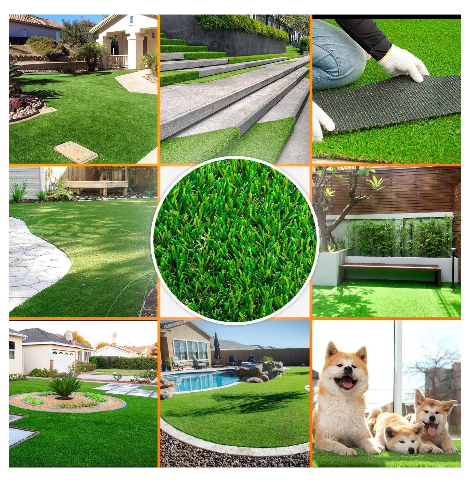 Dog Grass Pee Pads Replacement (20"x25")(Set of 2), Artificial Grass Pet Turf for Puppy Potty Trainer Tray Use