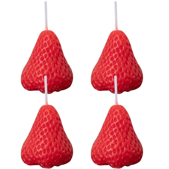 KAKOWELY 4 velas con aroma a fresa para decoración de mesa, accesorios para fotos