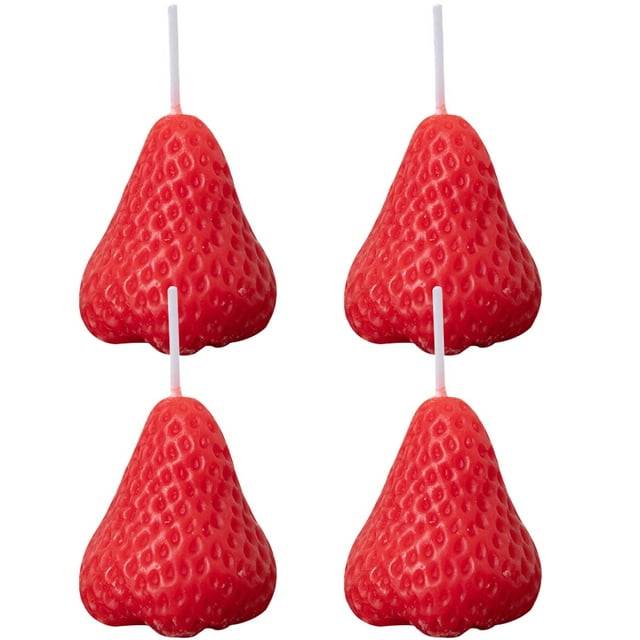 KAKOWELY 4 velas con aroma a fresa para decoración de mesa, accesorios para fotos