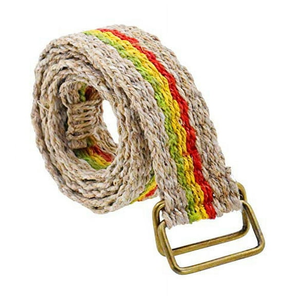 Mandala Crafts Bohemian Belt - Boho Belt for Women - Mens Rasta Belt Handmade Woven Hemp Boho Waist Belt Big Hippie Belt for Reggae Rasta Accessories