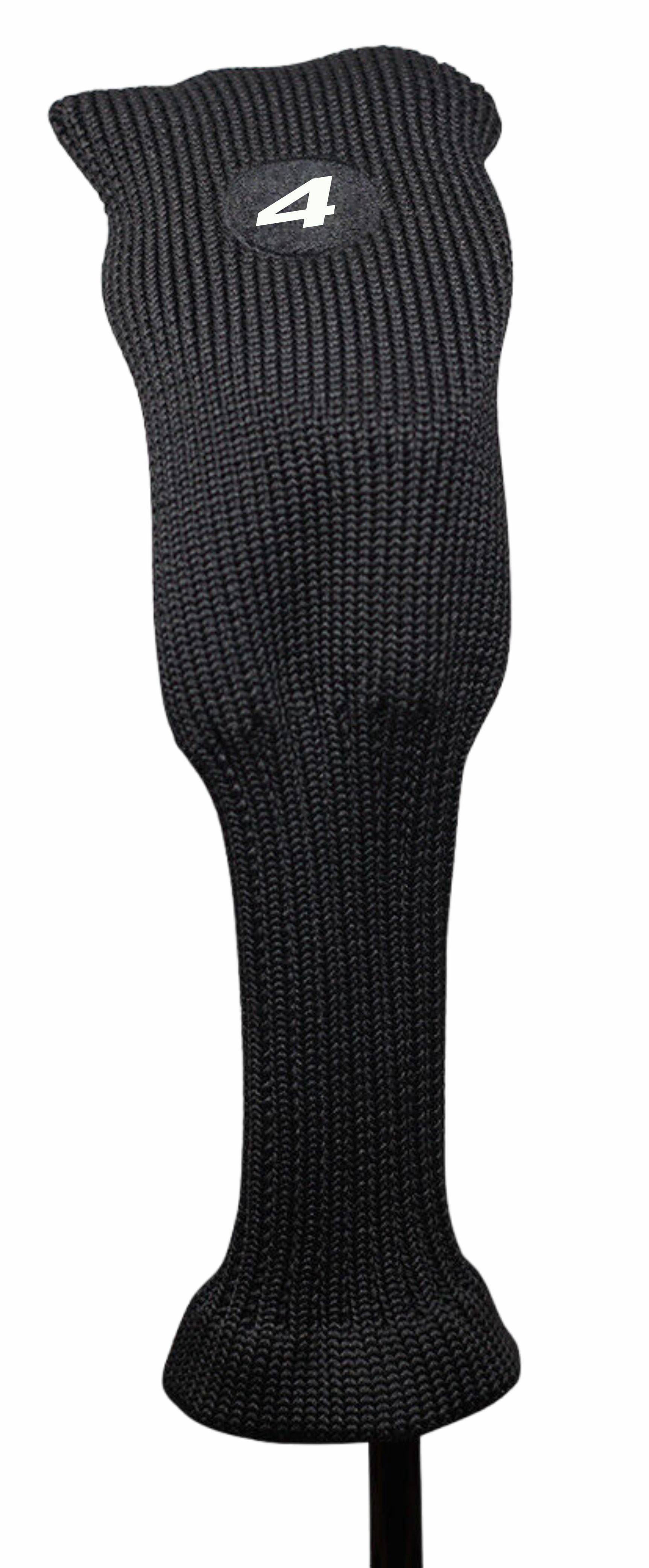 Majek All Hybrid Head Cover Golf Club Black Sleek Tight Fit Headcover Set 4-PW Acrylic Head Covers 4 5 6 7 8 9 PW Easy to See Large White Embroidered Numbers