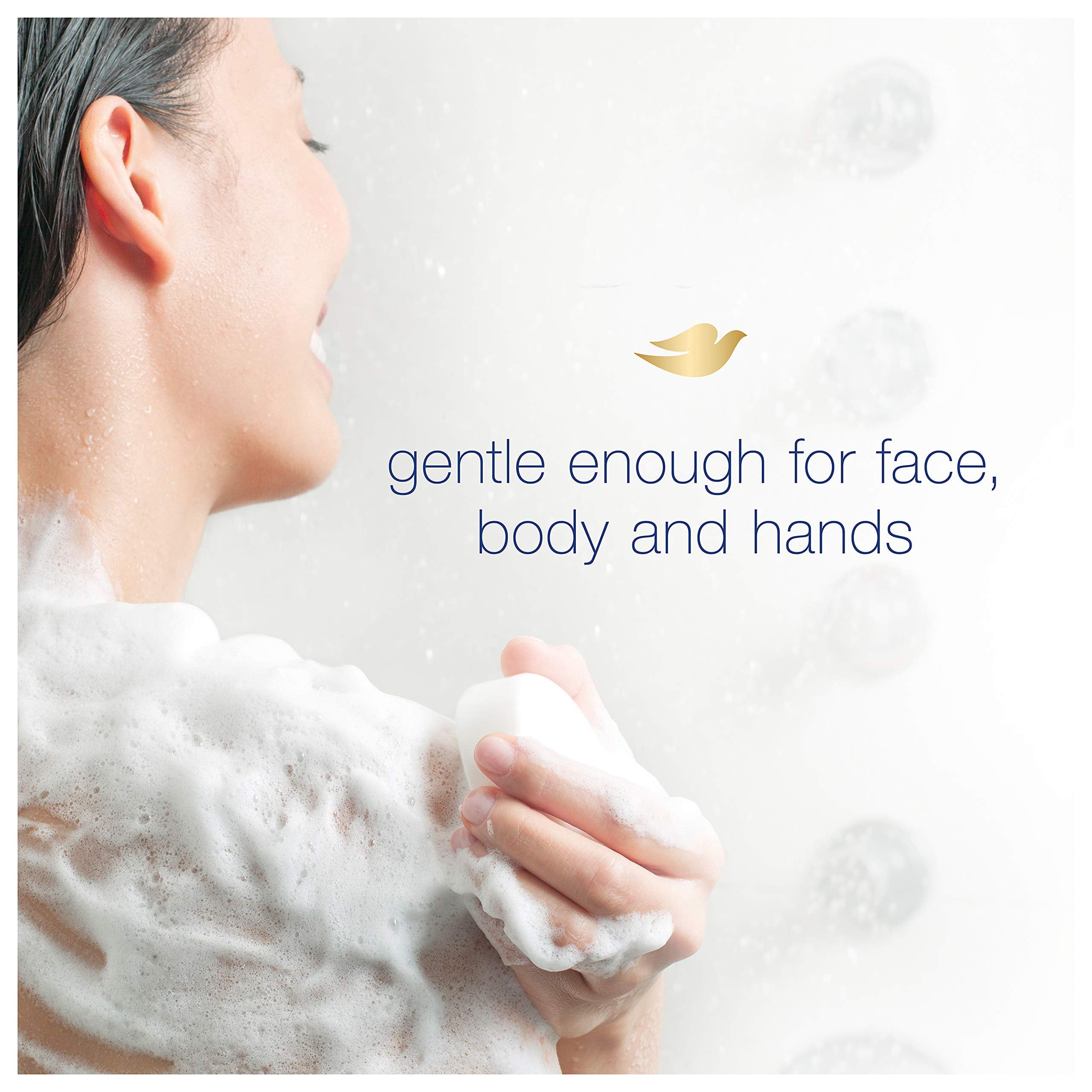 Dove Beauty Bar More Moisturizing Than Bar Soap Sensitive Skin With Gentle Cleanser for Softer Skin, Fragrance-Free, Hypoallergenic Beauty Bar 3.75 oz, 6 Bars