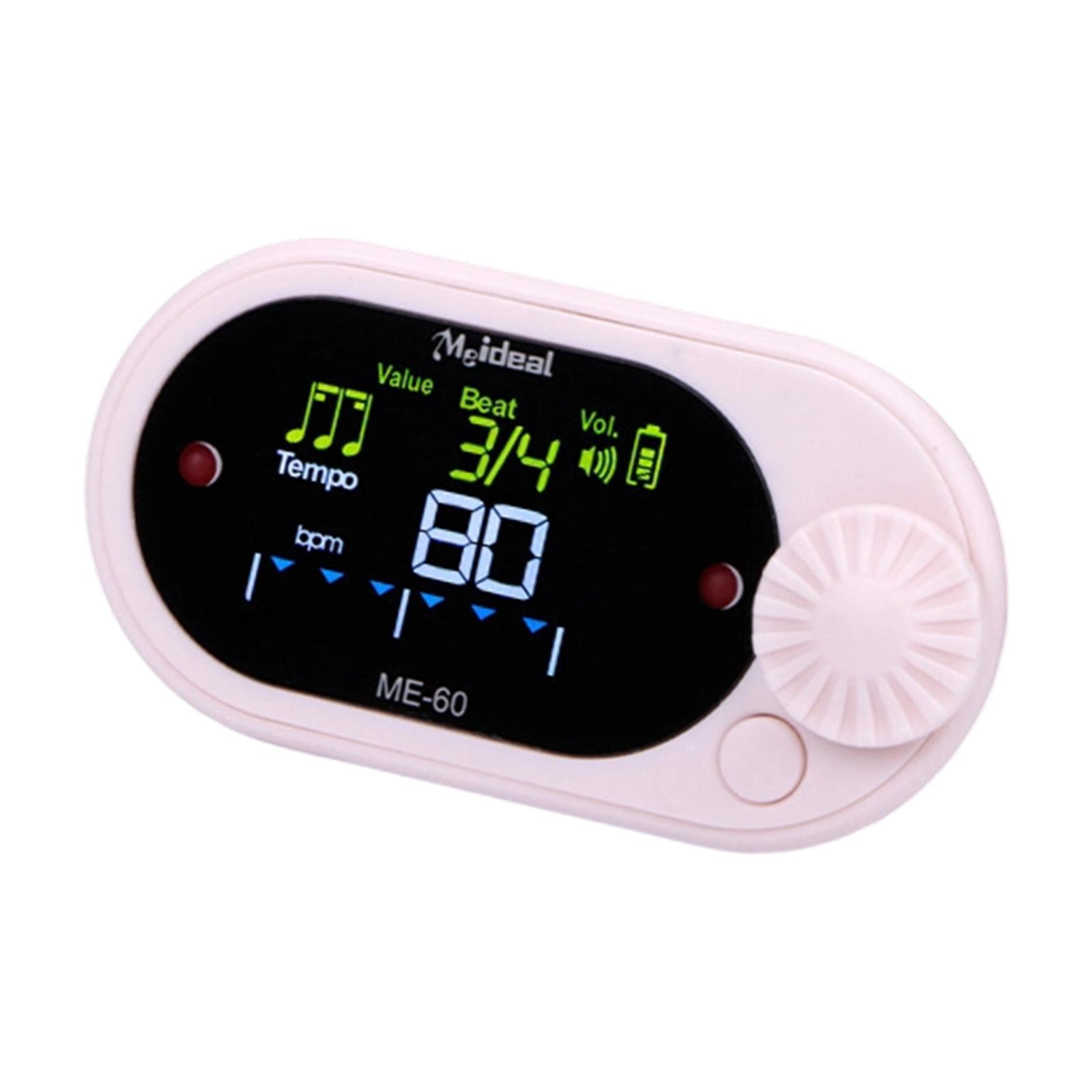 Electronic Metronome Portable Digital Display Adjustable Volume for Piano Guitar Musicians Practice