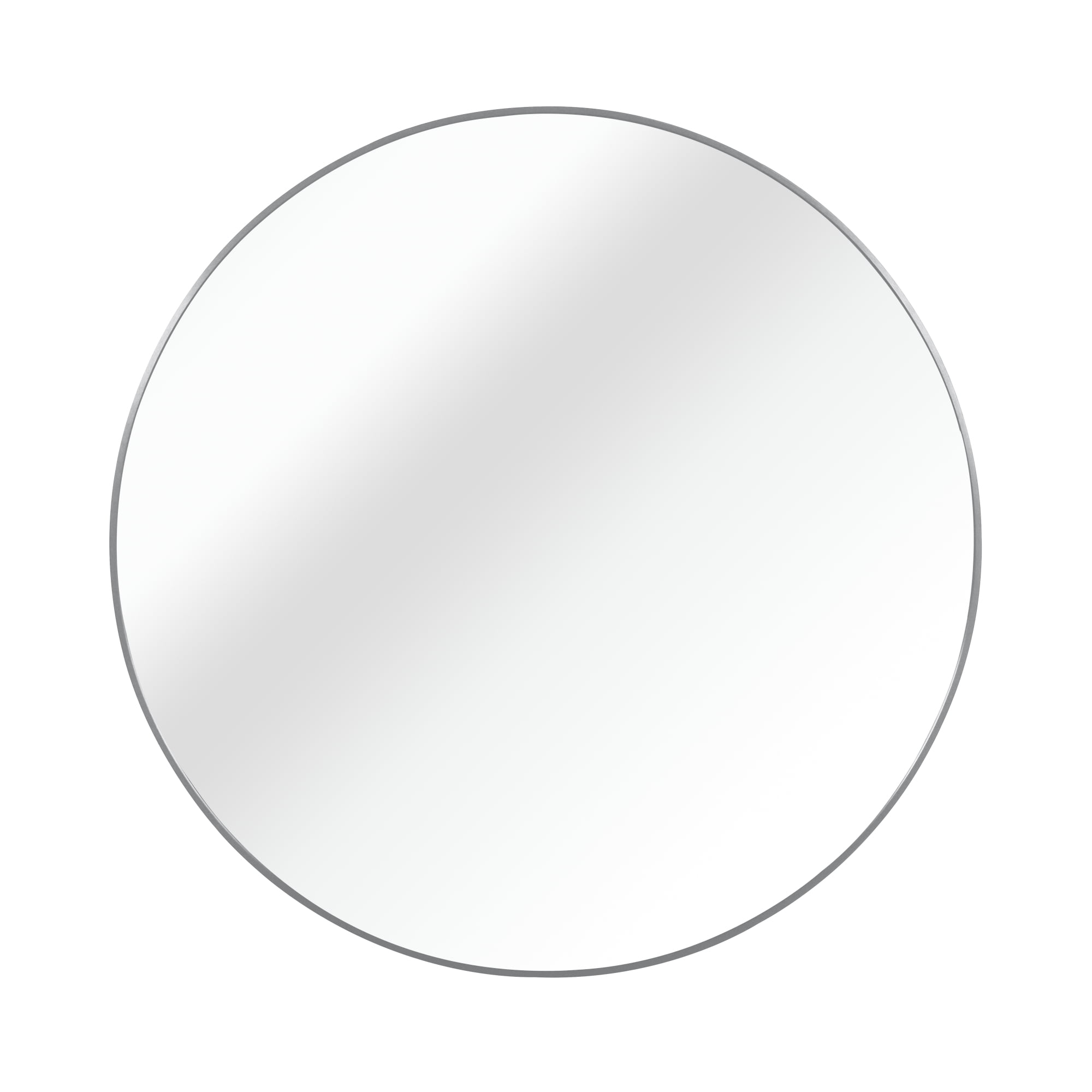 32" Round Wall Mirror,Modern Circle Mirror Hanging or Wall Mounted,Silver