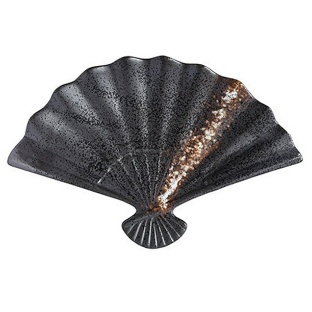 1 plato de sushi de cerámica con forma de sector para barbacoa, plato para dumplings, plato para aperitivos, vajilla