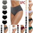 thumbnail image 4 of Women's Cotton Underwear High Waisted Ladies Panties Full Coverage Briefs 5 Pack (Regular & Plus Size), 4 of 4