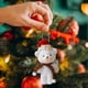 thumbnail image 4 of Mini árbol de Navidad de resina con oso | Decoración para casa pequeña y accesorio para fotos | Decoración navideña blanca para escritorio, repisa o centro de mesa, 4 of 6