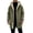 Army Green, variant on Fleece Lined Hoodie Jacket for Men Full Zip Up Mid Length Long Sleeve Drawstring Side Pockets Heavyweight Warm Winter Coat for Cold Weather
