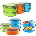 thumbnail image 2 of AMERTEER HLONK 2 Layer Rectangle Stainless Steel Thermal Lunch Box Food Storage Container, 2 of 10