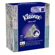 Kleenex Ultra Soft Facial Tissues, 4 Cube Boxes (300 Total Tissues)