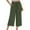 C-Green10, variant on DHFJKG Women's Casual Capri Pants Linen High Waisted Solid Color Loose Fit With Tight Waist Lace Up Wide Leg Cropped Pants Stylish Trousers