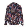 thumbnail image 3 of Uemuo United States Of America Pattern Women's Full Zip UPF 50+ Sun Protection Hoodie Jacket Long Sleeve Sun Shirt Hiking Outdoor Performance with Pockets-Small, 3 of 9