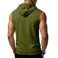 thumbnail image 4 of Men's Sleeveless Hoodie Casual Vintage Washed Muscle Tank Top Workout Gym Loose Fit Drawstring Hooded Shirt Summer Tops,XXL,Army Green, 4 of 7