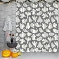 thumbnail image 3 of Halloween Ghost Small Stall Shower Curtain Gray White Spooky Gothic Cartoon Funny Scary Festival Fabic with Hooks for Bathroom Decor,36x70 Inch, 3 of 6