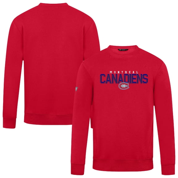 Men's Levelwear Red Montreal Canadiens Zane Carve Pullover Sweatshirt