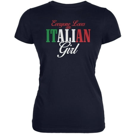 Everyone Loves An Italian Girl Navy Juniors Soft T-Shirt