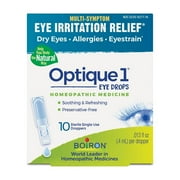 Boiron Optique 1 Eye Drops, Homeopathic Medicine for Multi-Symptom Eye Irritation Relief, Dry Eyes, Allergies, Eyestrain, 10 Single Liquid Doses
