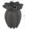 thumbnail image 3 of DecMode 15" Speckle Textured Black Ceramic Vase with Tulip Style Opening, 3 of 10