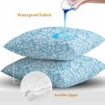 thumbnail image 4 of Throw Pillow Covers 18x18 Inch Set of 2, Blue Spring Floral Waterproof Outdoor Pillow Covers, Farmhouse Flowers Elegant Pastoral Decorative Cushion Pillowcases for Couch, Sofa, Bed, Garden, Patio, 4 of 9