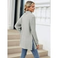 thumbnail image 2 of Long Sleeve Shirts for Women High Neck Casual Tunic Tops Light Gray M, 2 of 8