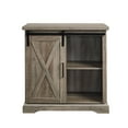 thumbnail image 3 of Walker Edison Sliding Barn Door Accent Cabinet, Grey Wash, 3 of 9