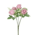 thumbnail image 2 of wtgtog Simulated Rose Bouquet with Small Handlebars, silk cloth home decoration flowers, includes dahlias hydrangea foliage, ideal for wedding party home garden decoration, realistic design, 2 of 5