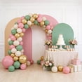 thumbnail image 4 of 60 Packs 12 Inch Olive Green Pink Balloon with Sand White Metallic Gold Balloons for Birthday Party Decorations, 4 of 6