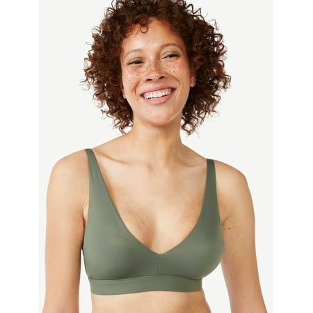 

Joyspun Women s Unlined Soft Brushed Plunge Bralette Sizes S to 3XL