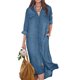 thumbnail image 4 of Puntoco Falda Larga Vaquera A La Moda Para Mujer, Cuello Camisero, Falda Informal, Falda Larga, Azul Xxxxl,Regalos Para Mujer Joven, 4 of 4
