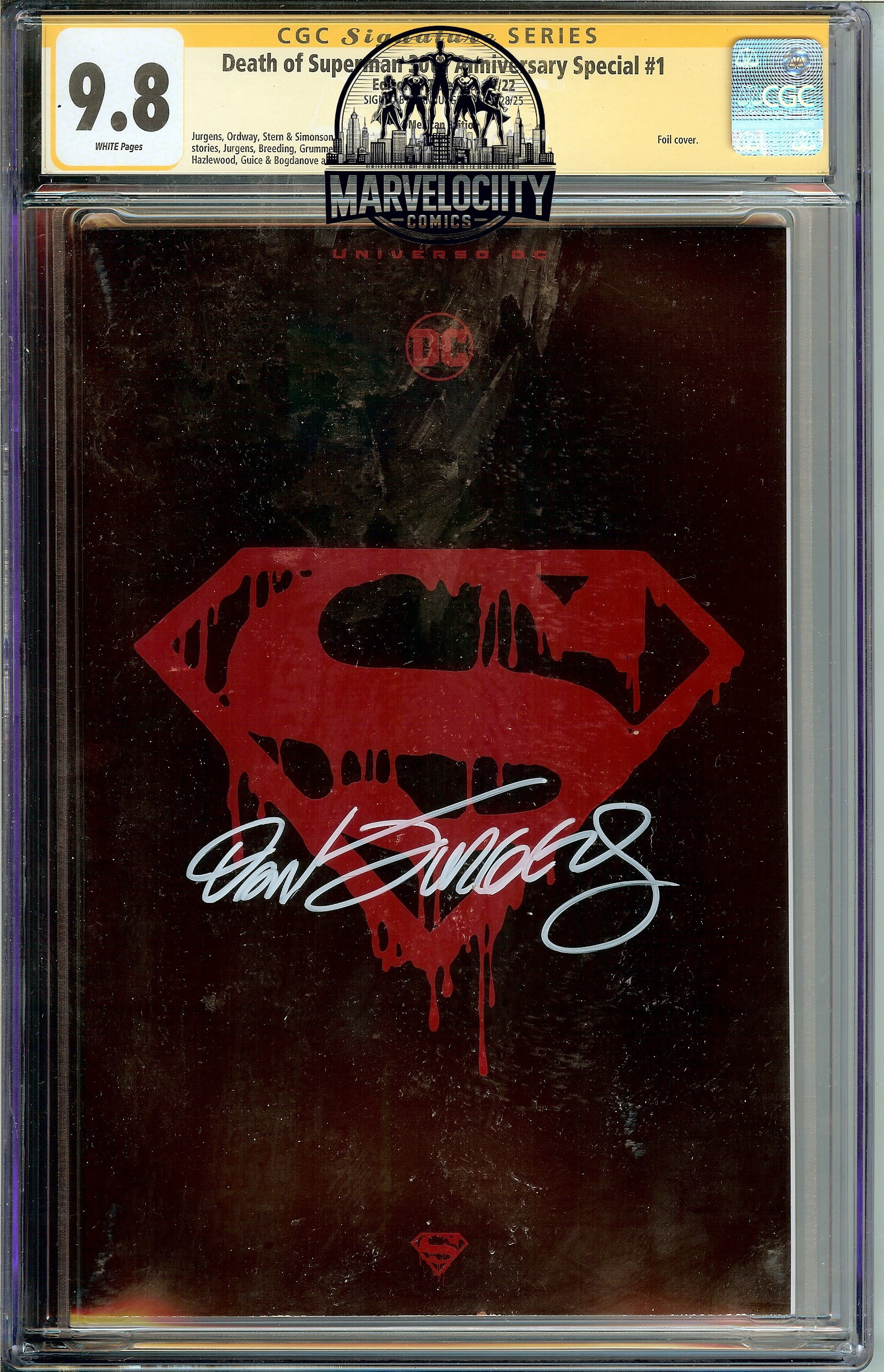 Superman #75 CGC 9.8 30th Anniversary Special #1  Signed Dan Jurgens