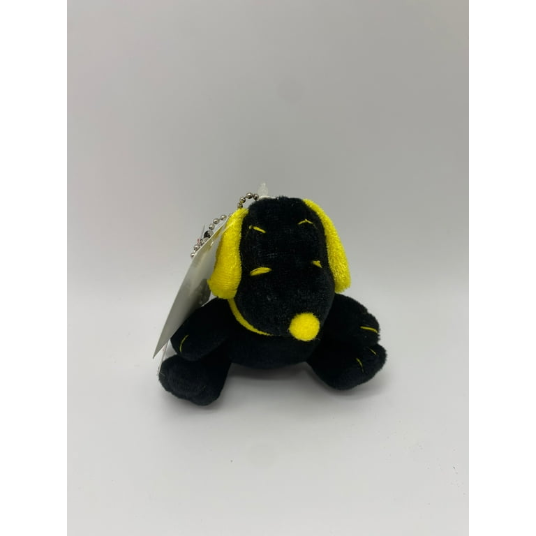 Peanuts Snoopy Black and Yellow Plush Keychain New with Tag