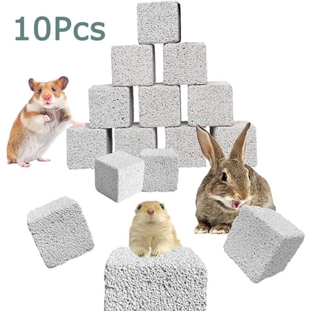 Walbest 10 Pcs Rabbits Blocks 1 18 Bunny Teeth Grinding Stone Small Animal Mineral Calcium Stone Chews Toy for Hamsters Chinchillas and Parrot