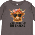 thumbnail image 4 of Inktastic Cute Highland Cow Just Here for the Snacks Boys or Girls Long Sleeve Toddler T-Shirt, 4 of 5
