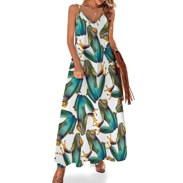 Vestido sin mangas de ranas encantadas vestidos elegantes de mujer para boda vestidos de verano para mujer