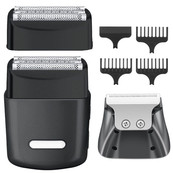 luopital 2-in-1 Electric Foil Shavers for Men, Coarse Thick Curly Long Beards Clippers Trimmer, Mini Portable Electric Razor for Face Beard IPX7 Waterproof USB Type C, Father Birthday Christmas Gifts