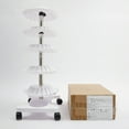 thumbnail image 5 of Household 5 Tiers Nail Polish Rotating Trolley Display Rack, Cosmetic Display Organizer Lipstick Shelf, Oil Organizer Rack, Nail Polish Racks Stand with Wheels for Pedicure Spa Nail Salon White, 5 of 11