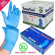 1000 SunnyCare Nitrile Medical Exam Gloves Powder Free Chemo-Rated (Non Vinyl Latex)  Size: X-Large