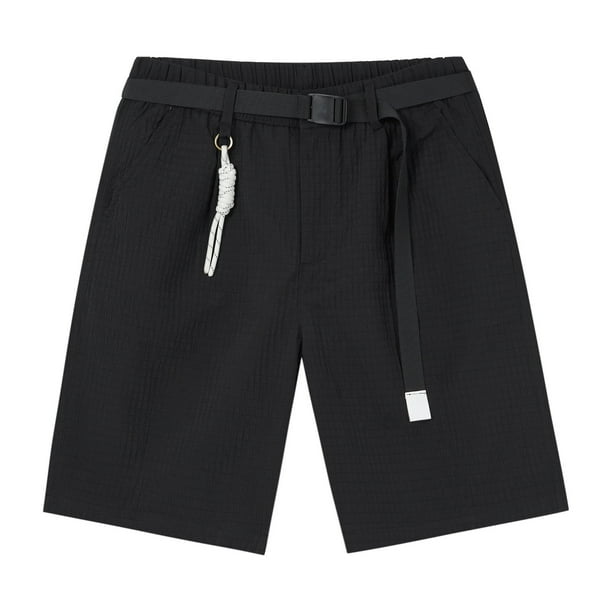 pstuiky Abreviatura para hombres, Pantalones cortos casuales de verano con cintura elástica y múltiples bolsillos para hombre Pantalones cortos de golf