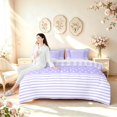 thumbnail image 5 of Manfei Geometric Check 7-Piece Twin Bedding,Minimalism Polka Dot Bedding Comforter Set,Purple,Reversible, 5 of 7