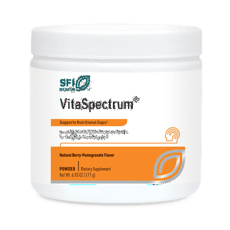 Klaire Labs VitaSpectrum Powder - Children's Multivitamin/Mineral with 23 Essential Nutrients in Berry-Pomegranate for Kids, No Copper, Iron, Gluten or Casein (30 Servings, 165 Grams)
